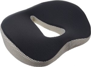 4kom.pl Poduszka ortopedyczna na krzesło Siedzisko na fotel do biurka do komputera do auta dla kierowcy Czarna 2