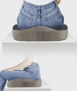 4kom.pl Poduszka ortopedyczna na krzesło Siedzisko na fotel do biurka do komputera do auta dla kierowcy Czarna 6