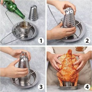 KingHoff STOJAK DO PIECZENIA KURCZAKA Z OCIEKACZEM I AROMATYZEREM KINGHOFF KH-1880 13