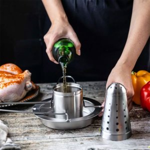 KingHoff STOJAK DO PIECZENIA KURCZAKA Z OCIEKACZEM I AROMATYZEREM KINGHOFF KH-1880 7