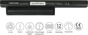 Bateria Whitenergy do Sony Vaio VGP-BPS26 4400mAh czarna (10343) 6