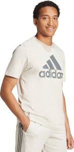 Adidas Koszulka męska adidas Essentials Single Jersey Big Logo beżowa IX0139 L 1