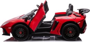 Ramiz Lamborghini Aventador SV na akumulator dla 2 dzieci Czerwony + Silnik bezszczotkowy + Pompowane koła + Audio LED 2