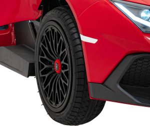 Ramiz Lamborghini Aventador SV na akumulator dla 2 dzieci Czerwony + Silnik bezszczotkowy + Pompowane koła + Audio LED 31