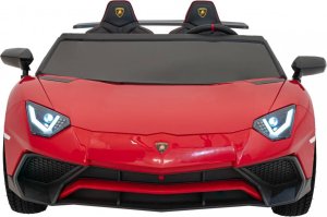 Ramiz Lamborghini Aventador SV na akumulator dla 2 dzieci Czerwony + Silnik bezszczotkowy + Pompowane koła + Audio LED 33