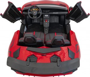 Ramiz Lamborghini Aventador SV na akumulator dla 2 dzieci Czerwony + Silnik bezszczotkowy + Pompowane koła + Audio LED 38