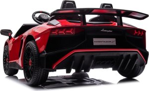 Ramiz Lamborghini Aventador SV na akumulator dla 2 dzieci Czerwony + Silnik bezszczotkowy + Pompowane koła + Audio LED 4