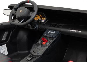 Ramiz Lamborghini Aventador SV na akumulator dla 2 dzieci Czerwony + Silnik bezszczotkowy + Pompowane koła + Audio LED 41