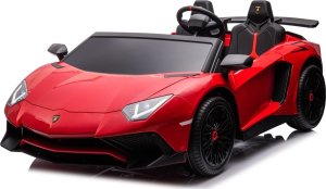 Ramiz Lamborghini Aventador SV na akumulator dla 2 dzieci Czerwony + Silnik bezszczotkowy + Pompowane koła + Audio LED 5