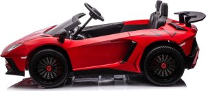 Ramiz Lamborghini Aventador SV na akumulator dla 2 dzieci Czerwony + Silnik bezszczotkowy + Pompowane koła + Audio LED 6