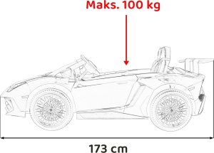 Ramiz Lamborghini Aventador SV na akumulator dla 2 dzieci Czerwony + Silnik bezszczotkowy + Pompowane koła + Audio LED 7