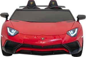 Ramiz Lamborghini Aventador SV na akumulator dla 2 dzieci Czerwony + Silnik bezszczotkowy + Pompowane koła + Audio LED 10