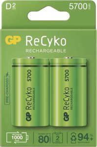 GP Akumulatorki, D (HR20), 1.2V, 5700 mAh, GP, kartonik, 2-pack, ReCyko 1