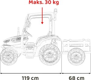Ramiz Traktor BLAST Z Przyczepką Niebieski 31
