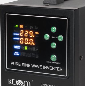 UPS Kemot Zasilacz awaryjny KEMOT PROsinus-1000-LFP4 przetwornica z czystym przebiegiem sinusoidalnym i funkcją ładowania 12V 230V 1000VA/700W 14
