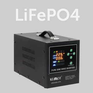 UPS Kemot Zasilacz awaryjny KEMOT PROsinus-1000-LFP4 przetwornica z czystym przebiegiem sinusoidalnym i funkcją ładowania 12V 230V 1000VA/700W 20