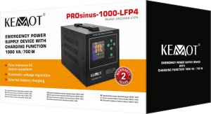 UPS Kemot Zasilacz awaryjny KEMOT PROsinus-1000-LFP4 przetwornica z czystym przebiegiem sinusoidalnym i funkcją ładowania 12V 230V 1000VA/700W 6