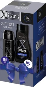 DRAMERS JEAN MARC X-Black Zestaw prezentowy męski - dezodorant 150 ml + żel pod prysznic 300 ml 1