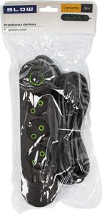 Blow 98-214# Przedłużacz sieciowy ps-330 3-gniazda 3xusb 3m czarny 2x1mm 4