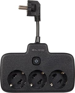 Blow 98-232# Przedłużacz sieciowy ps-310 3-gniazda 0.1m czarny 2x1mm 2