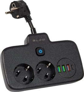 Blow 98-233# Przedłużacz sieciowy ps-310u 3-gniazda 3xusb 0.1m czarny 2x1mm 1