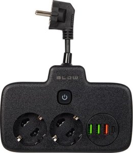 Blow 98-233# Przedłużacz sieciowy ps-310u 3-gniazda 3xusb 0.1m czarny 2x1mm 2