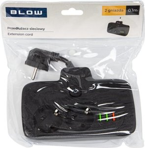 Blow 98-233# Przedłużacz sieciowy ps-310u 3-gniazda 3xusb 0.1m czarny 2x1mm 4