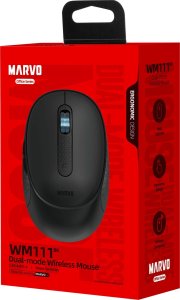 Mysz Marvo Mysz bezprzewodowa, Marvo WM111 BK, czarna, optyczna, 1600DPI 7