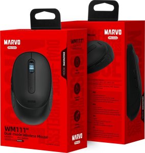 Mysz Marvo Mysz bezprzewodowa, Marvo WM111 BK, czarna, optyczna, 1600DPI 8
