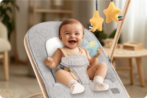 Nukido Leżaczek bujaczek z zabawkami NK-53 Nukido - szary 9