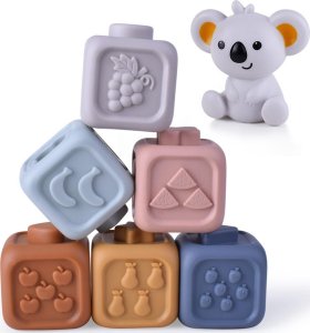 Woopie WOOPIE BABY Zestaw Edukacyjna Piramdka Klocki Sensoryczne 2w1 Gryzak Cyferki 3