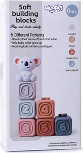 Woopie WOOPIE BABY Zestaw Edukacyjna Piramdka Klocki Sensoryczne 2w1 Gryzak Cyferki 5
