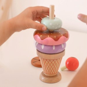 Woopie WOOPIE GREEN Drewniane Lody Układanka Montessori Cukiernia 12 el. FSC 3