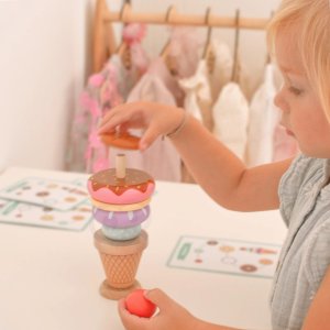 Woopie WOOPIE GREEN Drewniane Lody Układanka Montessori Cukiernia 12 el. FSC 4