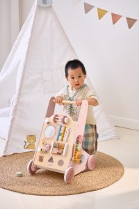 Viga Toys VIGA PolarB Drewniany Pchacz Chodzik Różowy Edukacyjny 3