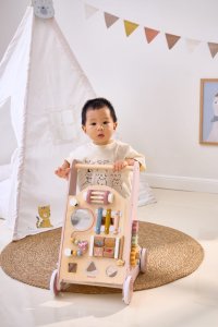 Viga Toys VIGA PolarB Drewniany Pchacz Chodzik Różowy Edukacyjny 4