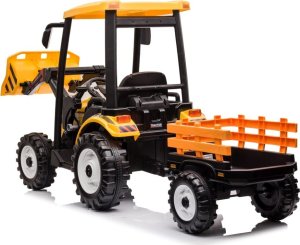 Ramiz Pojazd MEGA Traktor D68 Z Przyczepką Żółty 4