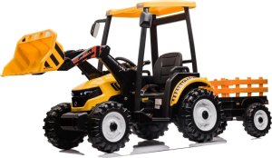 Ramiz Pojazd MEGA Traktor D68 Z Przyczepką Żółty 10