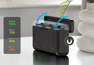 Ładowarka do aparatu Telesin ŁADOWARKA USB TYPE-C na 3x Akumulator Bateria do DJI Action 3 / 4 TELESIN / S0-BCG-02-TDJ 5