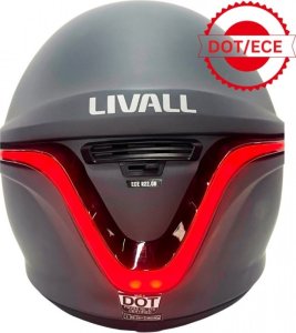 Livall Kask Motocyklowy Livall MC1 Bluetooth Intercom LED SOS (MC1-L-GRY) 6