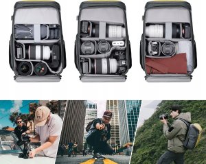 Plecak K+F Plecak Fotograficzny 25l Torba Foto na Aparat do CANON NIKON Alpha Air / KF13.128V4 / Czarny 5
