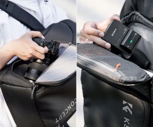 Plecak K+F Plecak Fotograficzny 25l Torba Foto na Aparat do CANON NIKON Alpha Air / KF13.128V4 / Czarny 6