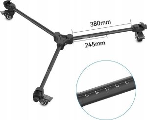 Statyw Ulanzi Wózek Statywowy Składany DOLLY Podstawka na Kółkach pod Statyw / ULANZI AT-02 6