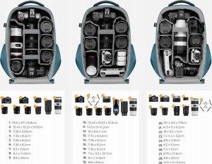 Plecak K+F Plecak Fotograficzny Foto na Aparat Lustrzankę DSLR do CANON NIKON SONY  K&F / KF13.134V2 Niebieski 6