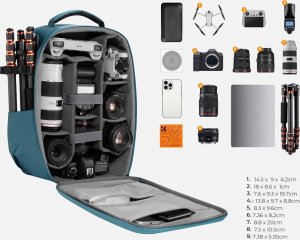 Plecak K+F Plecak Fotograficzny Foto na Aparat Lustrzankę DSLR do CANON NIKON SONY  K&F / KF13.134V2 Niebieski 7