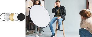 K+F Blenda Fotograficzna 5w1 DYFUZOR + ETUI Plener Studio Okrągła 110cm 110 / K&F / KF18.0003 5