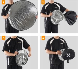 K+F Blenda Fotograficzna 5w1 DYFUZOR + ETUI Plener Studio Okrągła 110cm 110 / K&F / KF18.0003 8