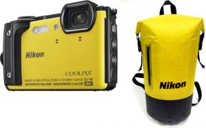 Aparat cyfrowy Nikon Coolpix W300 Żółty Holiday Kit z plecakiem (VQA072K001) 1