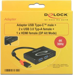 Adapter USB Delock USB-C - HDMI USB-C - USB Czarny  (62854) 2