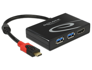 Adapter USB Delock USB-C - HDMI USB-C - USB Czarny  (62854) 1
